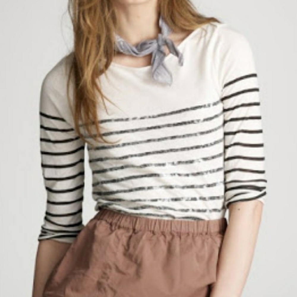 J. Crew Striped sequin Boatneck Shirt